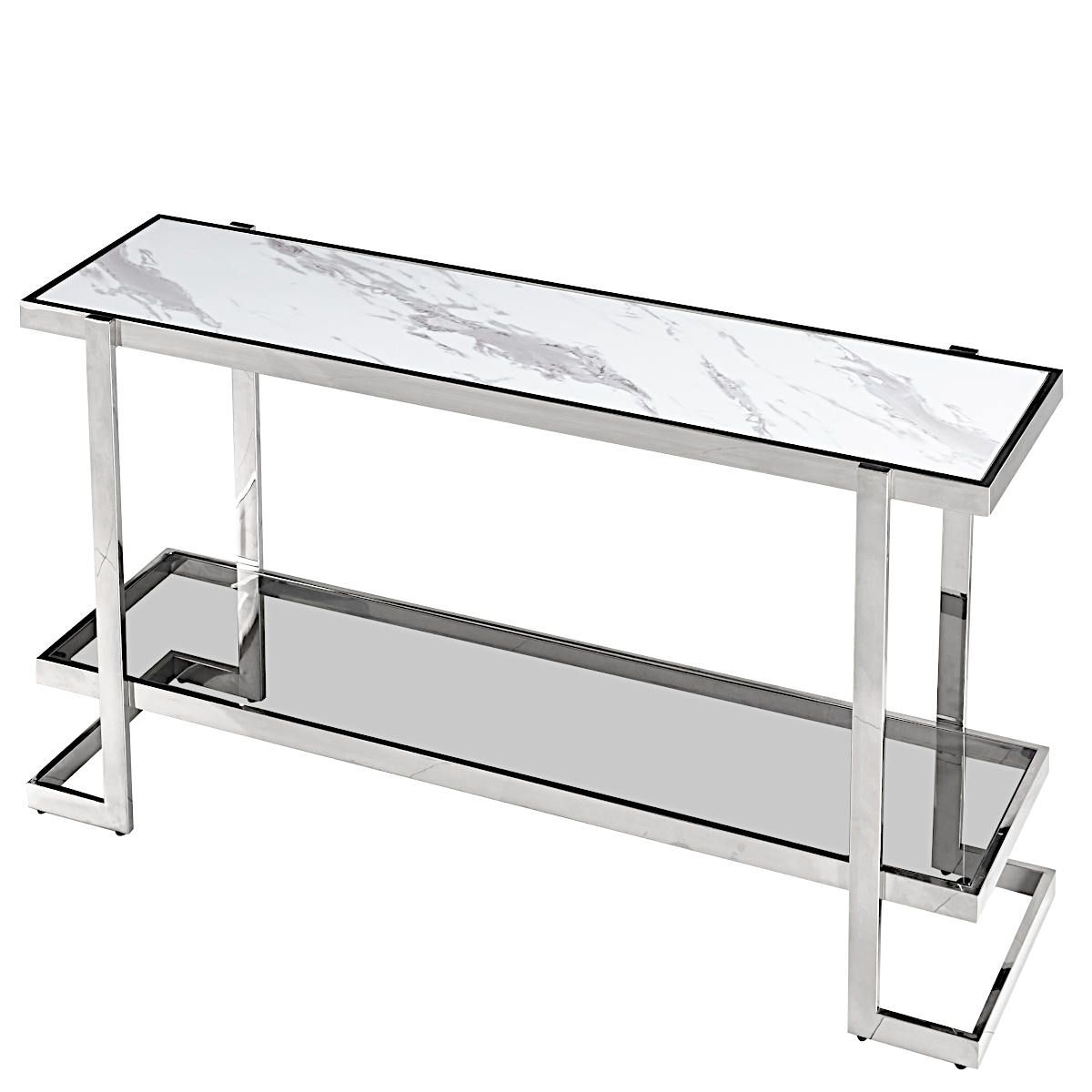 Консоль La Alta Мрамор, с стеклянной столешницей, размер: 130x36x78 см (BS-4047)BS-4047