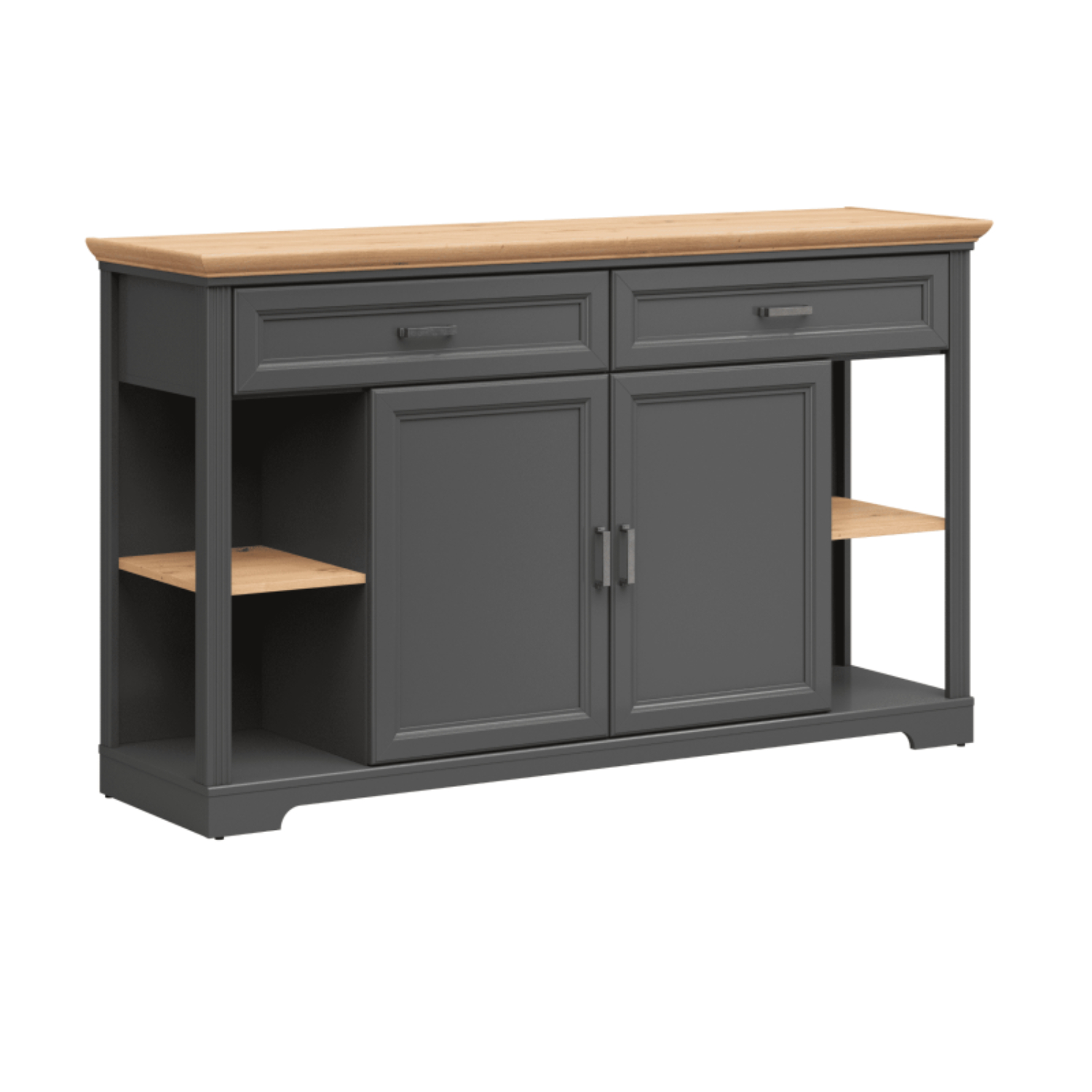 Тумба-комод БРВ Жасмин (Jasmin), размер: 171х48х102 см, цвет: графит/дуб артизан (KOM2D2S) KOM2D2S