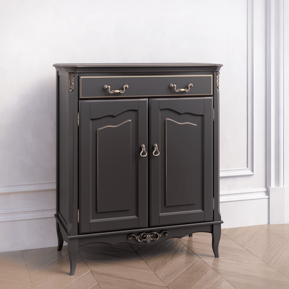 Комод Aletan Provence, цвет: черный, размер 95х43х113 см (B404BL)B404BL Комод Aletan Provence, цвет: черный, размер 95х43х113 см (B404BL)B404BL