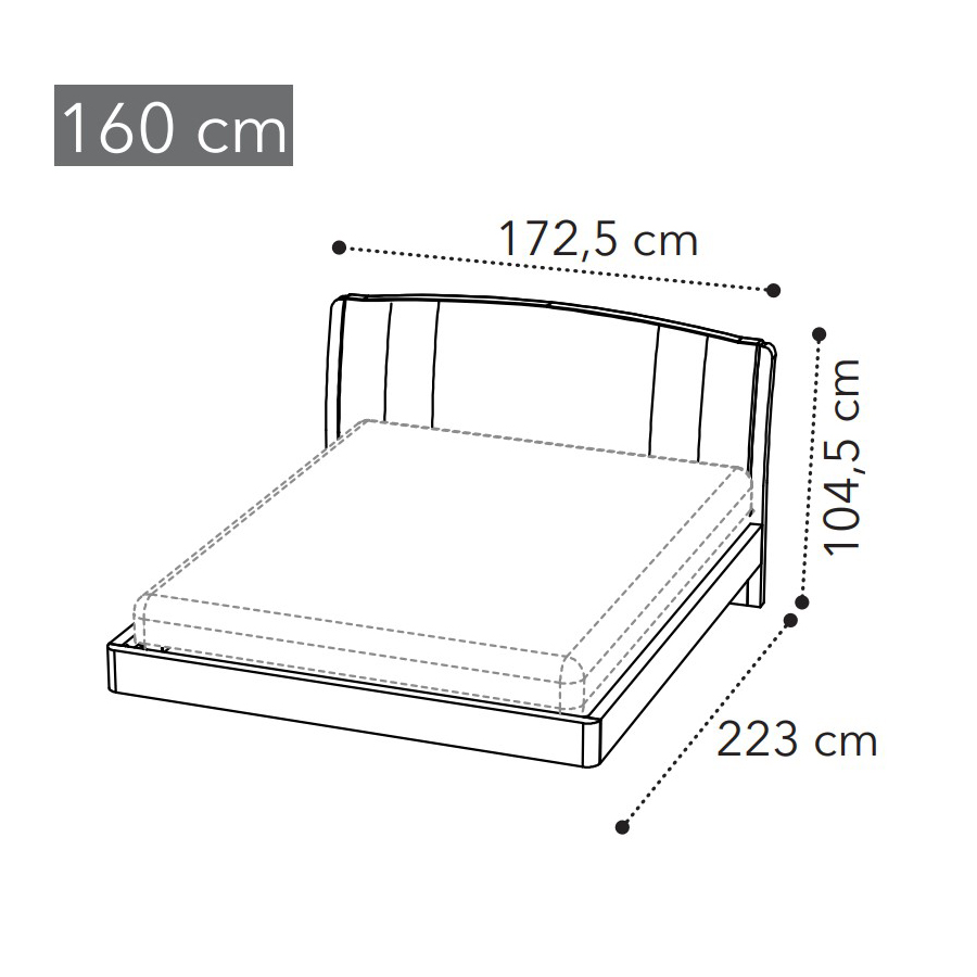 Кровать Trendy Camelgroup Maia, ткань Miraglio col. 617 Blu, 160x200 см, цвет: серебристая береза (154LET.48PL)154LET.48PL