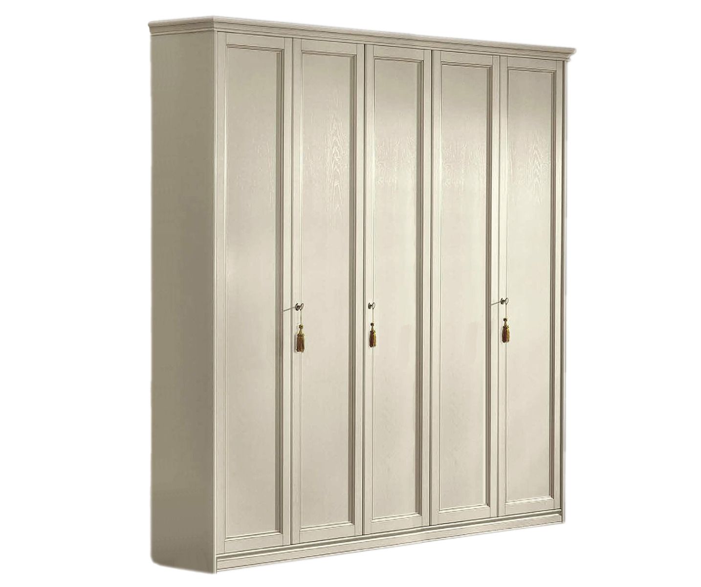 Шкаф платяной Nostalgia Bianco Antico, 5-ти дверный, цвет: белый антик, 243x64x220 см (085AR5.05BA)085AR5.05BA Шкаф платяной Nostalgia Bianco Antico, 5-ти дверный, цвет: белый антик, 243x64x220 см (085AR5.05BA)085AR5.05BA