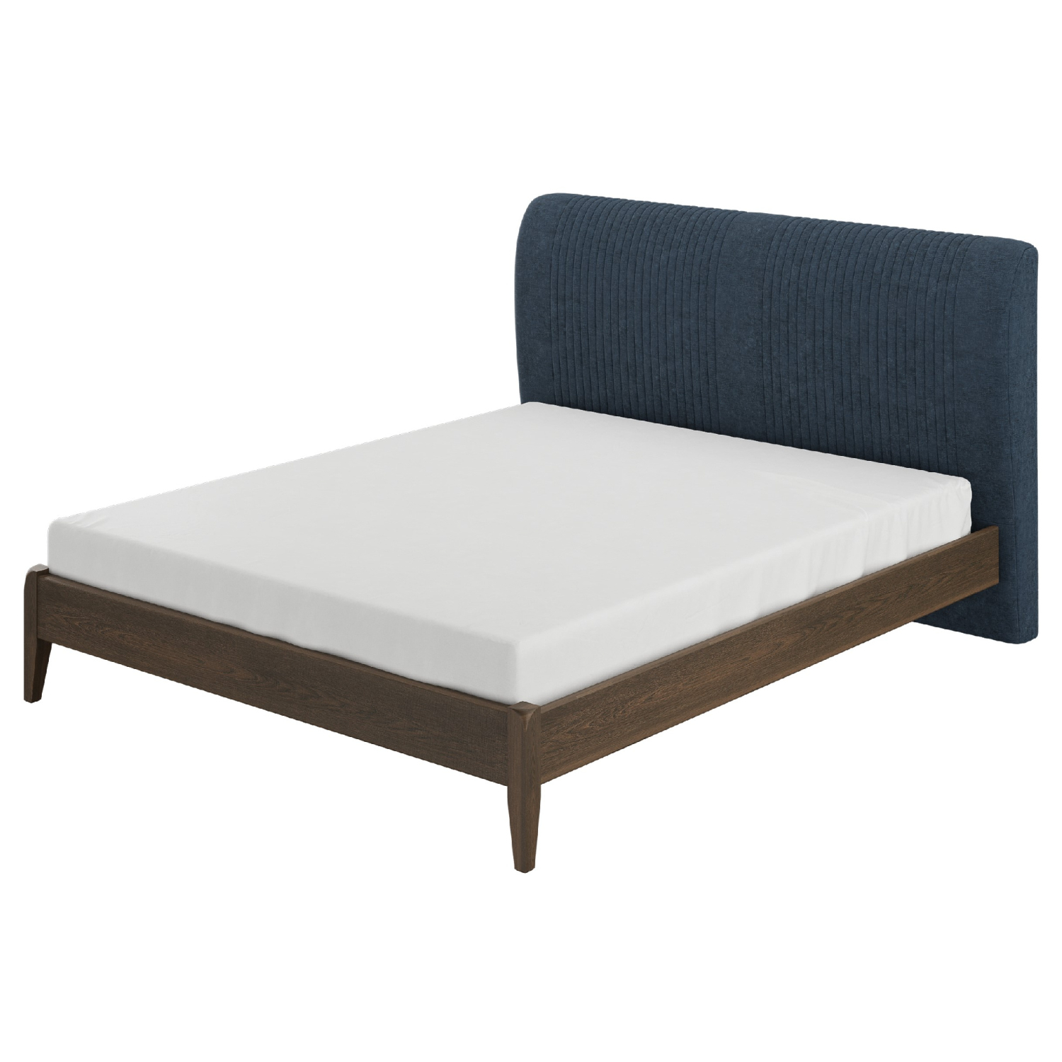 Кровать Bravo Джали, двуспальная, 160х200 см, спинка: темный лазурный/полоса, каркас: дуб коньяк