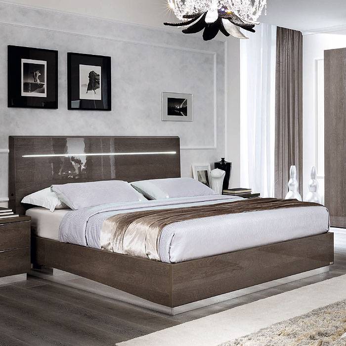 Кровать Camelgroup Platinum, полуторная, цвет: серебристая береза, 140x200 см (136LET.57PL)136LET.57PL