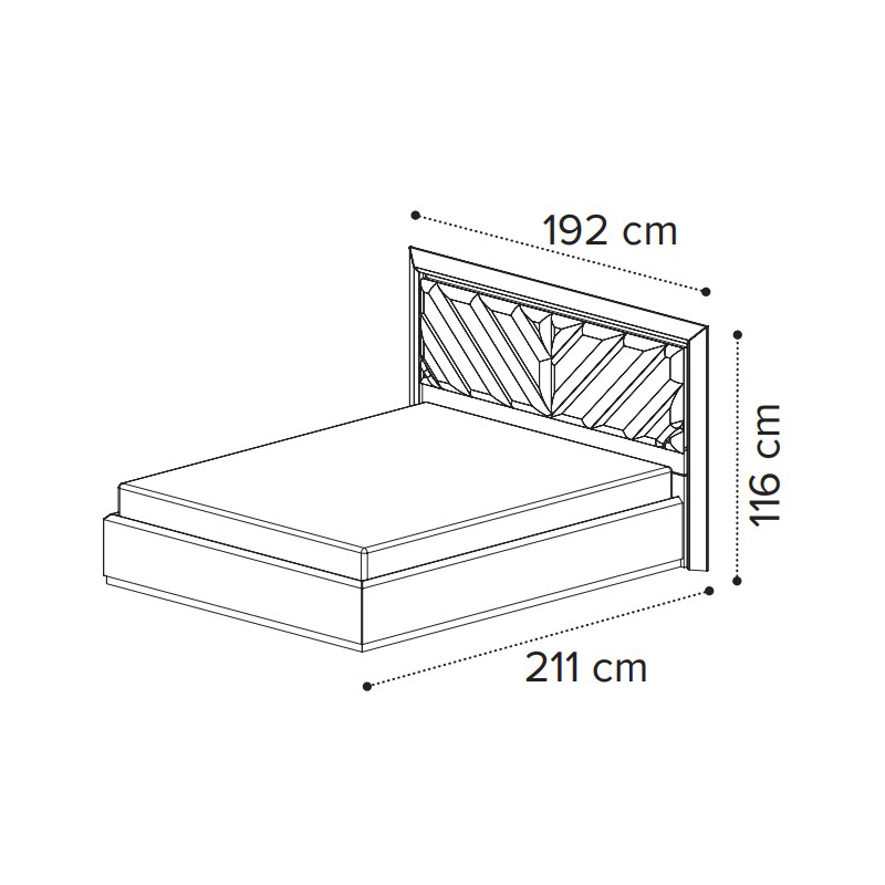 Кровать Camelgroup Elite silver, двуспальная, 160х200 см, мягкое изголовье Nabuk 12, цвет: серебристая береза (165LET.07PL)165LET.07PL