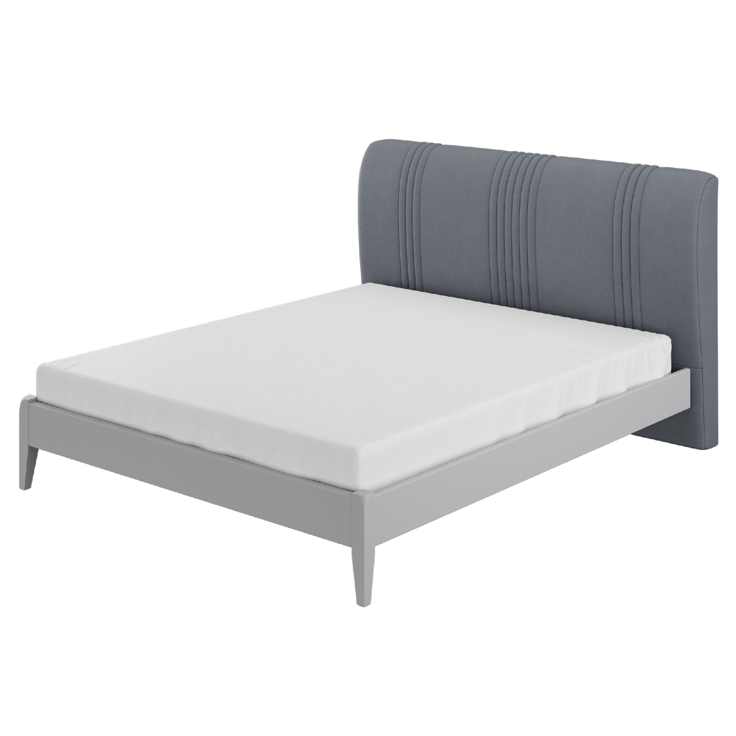 Кровать Bravo Джали, двуспальная, 160х200 см, спинка: антрацит/линия, каркас: холодный серый