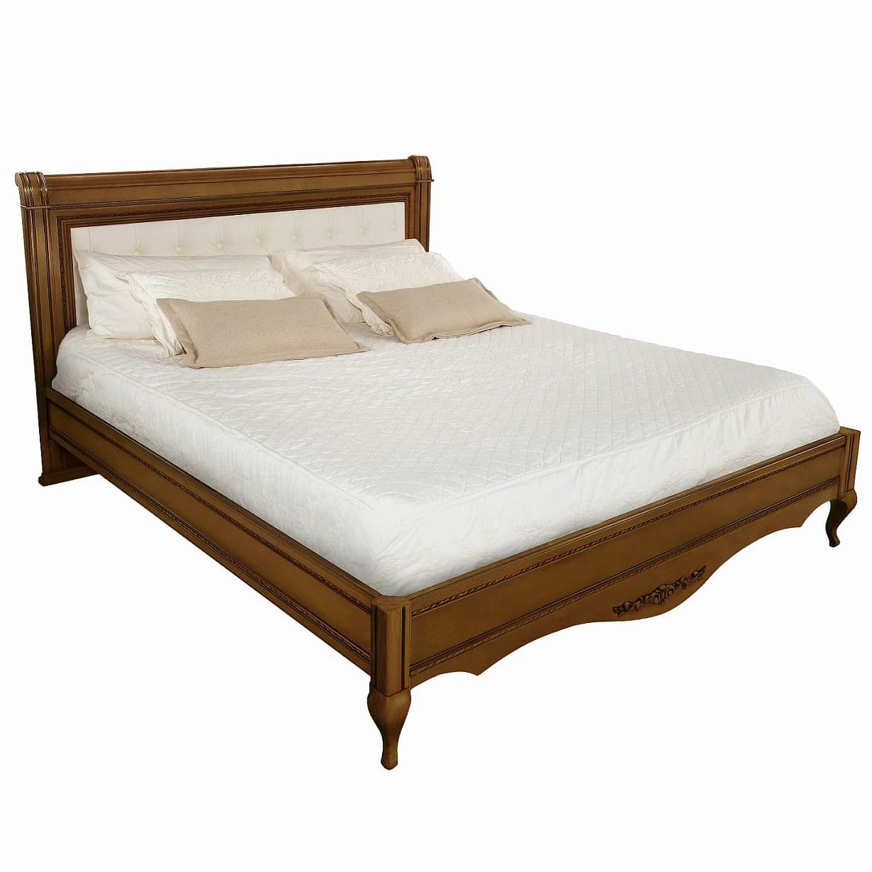 Кровать Timber Неаполь, двуспальная с мягким изголовьем 160x200 см, цвет: орех (Т-520/N)Т-520