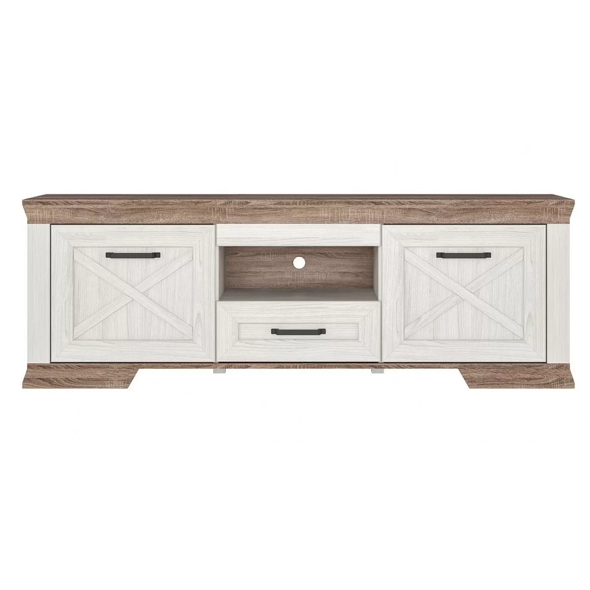 Тумба ТВ БРВ Марсель (Marselle), цвет ясень снежный/дуб сонома темный, 167х46х58 см (RTV167)RTV167