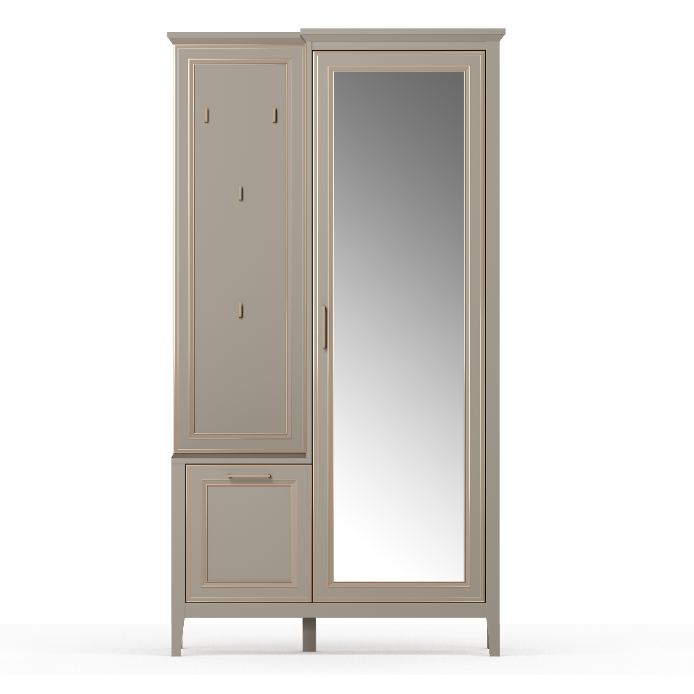 Шкаф с вешалкой БРВ Классик (Classic), 110x40x203 см, цвет: глиняный серый (PPK/P)PPK/P