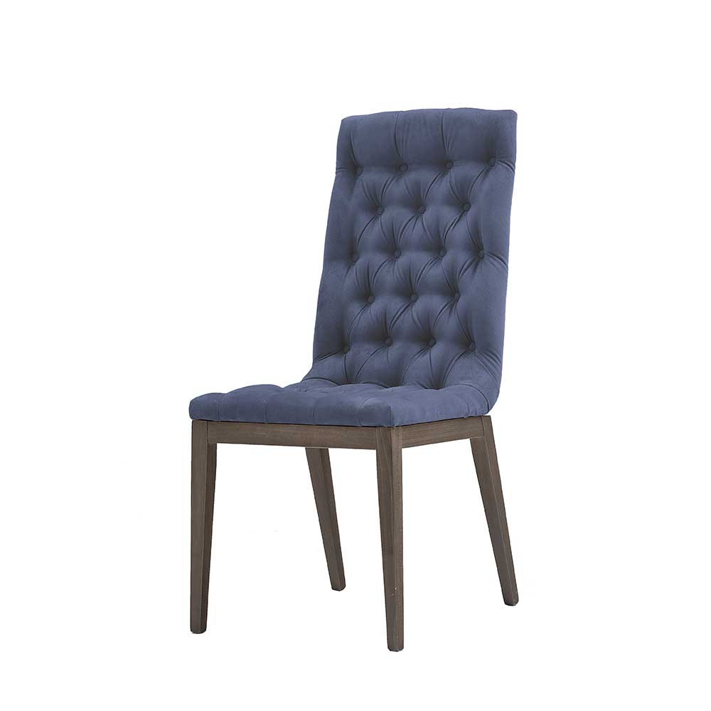 Стул Camelgroup Platinum/Elit, цвет: серебристая береза, обивка: Velluto miraglio 617 blu Capitone, 49x60x106 см (144SED.03PLMS318)144SED.03PLMS318