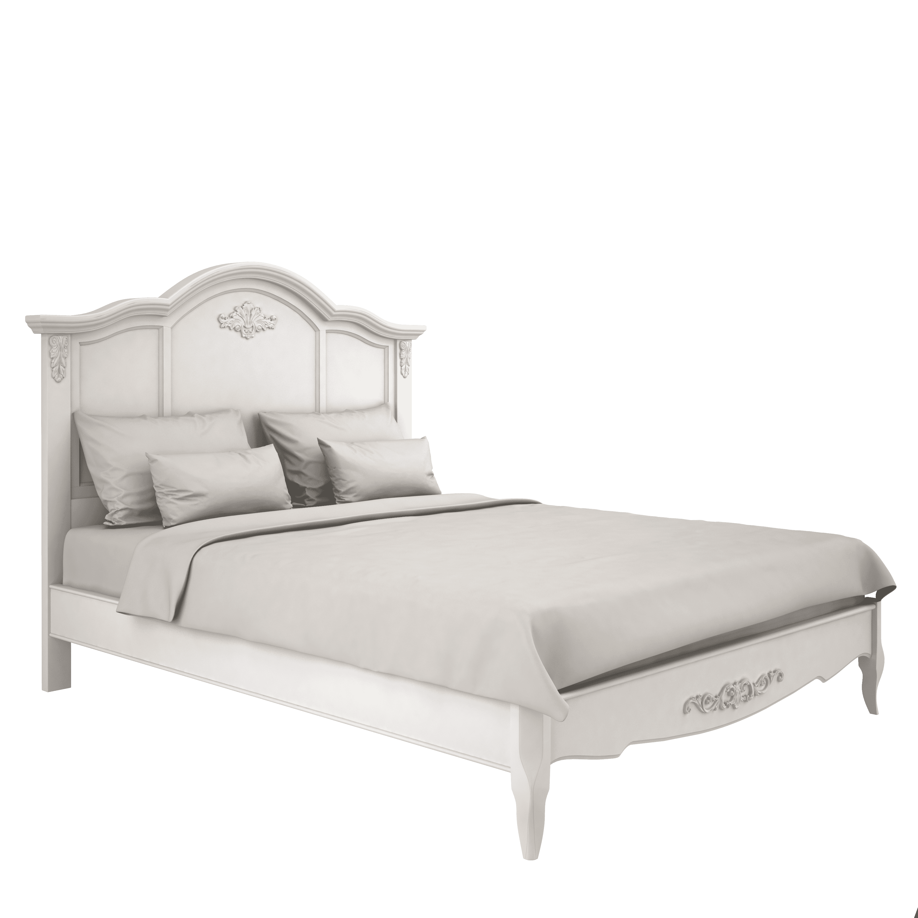 Кровать Aletan Provence, односпальная, 120x200 см, цвет: слоновая кость, размер 138х211х123 см (B202)B202