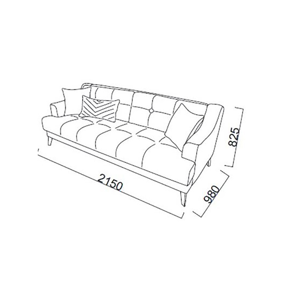 Диван-кровать 3х местный Bellona Solena, цвет: серый, размер 215х98х83 см (SOLN-02)SOLN-02