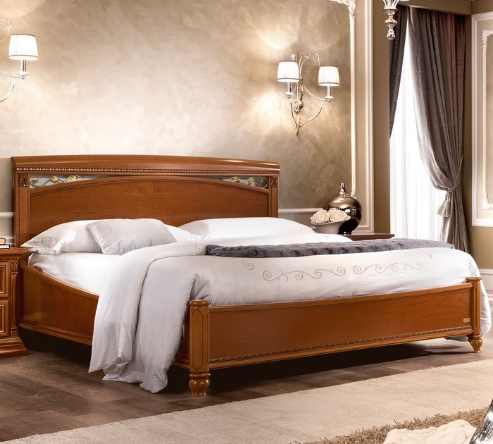 Кровать CamelgroupTreviso двуспальная, без изножья, цвет: вишня, 160x200 см (143LET.01CI)143LET.01CI