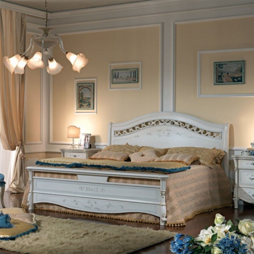 Кровать Casa+39 Prestige laccato, двуспальная, цвет: белый, 180x200 см (301)301