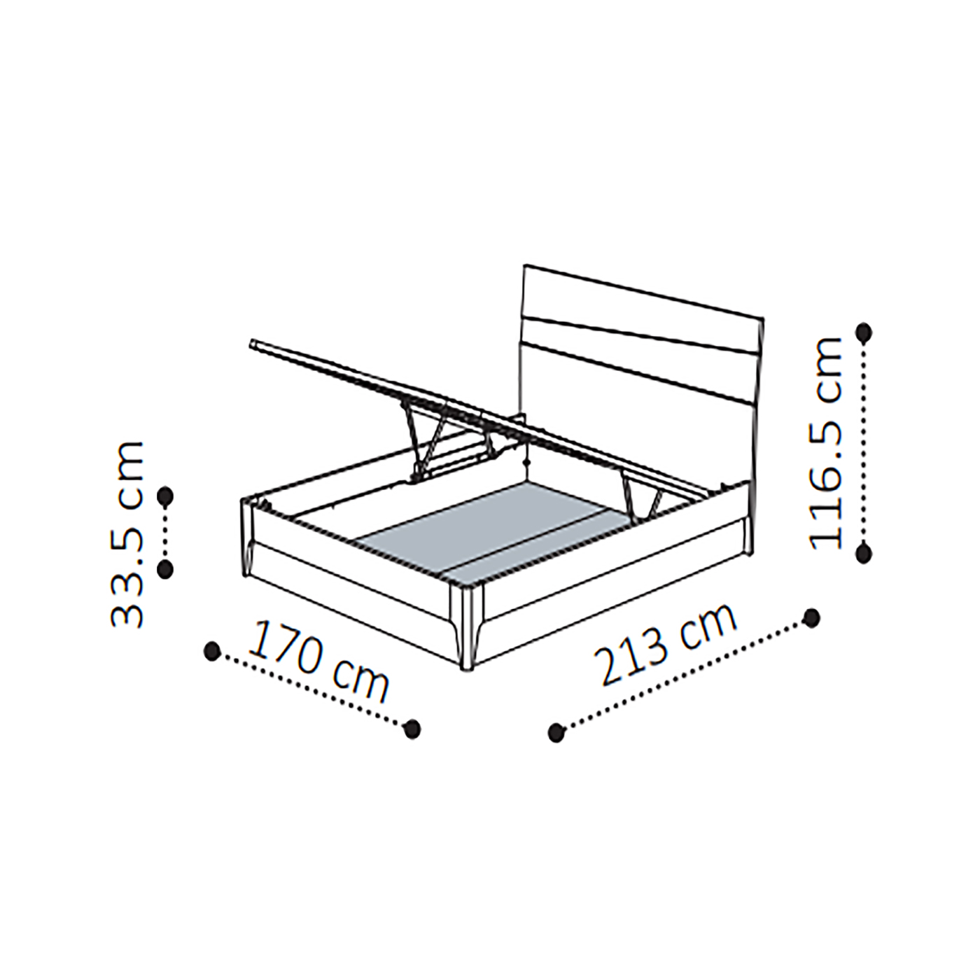 Кровать Camelgroup Tekno, с подъемным механизмом, цвет: серебристая береза, 160x200 см (156LET.03PL)156LET.03PL