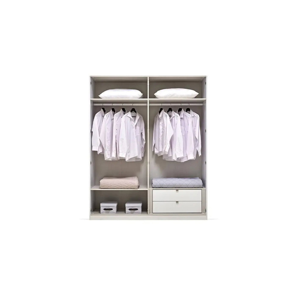 Шкаф белый Enza Home Legato, 4-дверный, размер 181x6x222 см55555000000991 Шкаф белый Enza Home Legato, 4-дверный, размер 181x6x222 см55555000000991