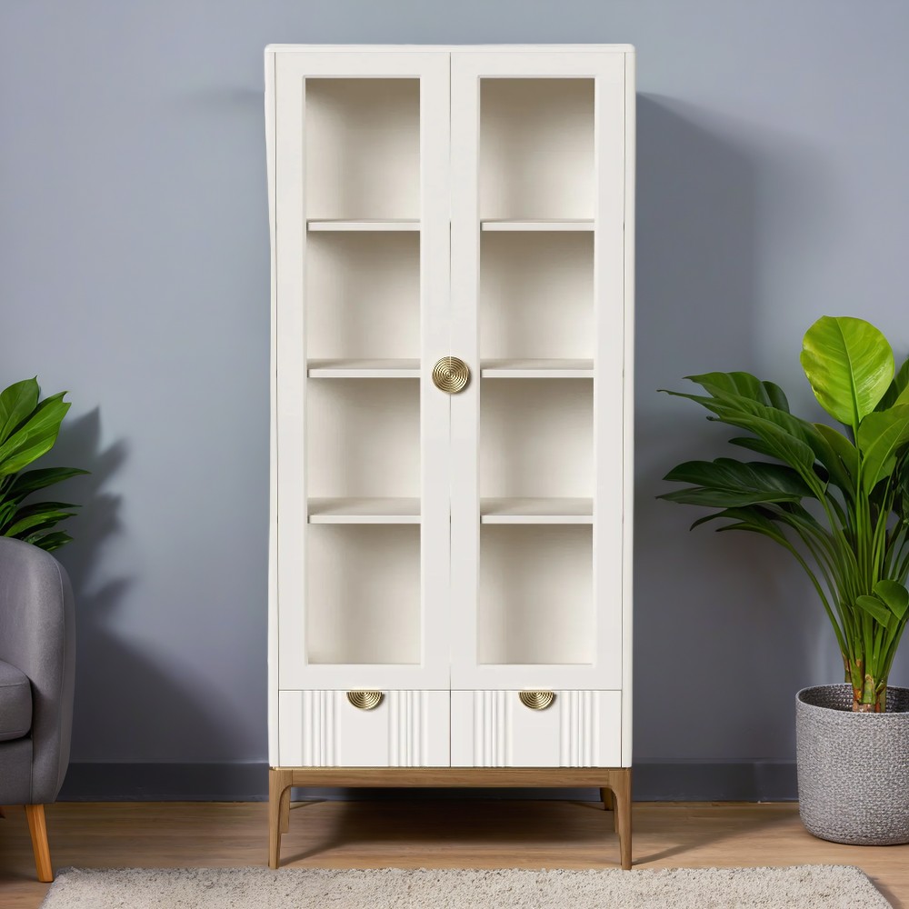 Витрина Bari White, двухдверная, 100х45х213 см, цвет: белый (BR603W)BR603W Витрина Bari White, двухдверная, 100х45х213 см, цвет: белый (BR603W)BR603W