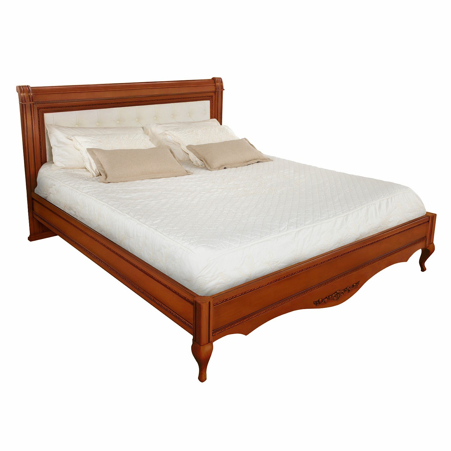 Кровать Timber Неаполь, двуспальная с мягким изголовьем 180x200 см цвет: янтарь (T-528)T-528