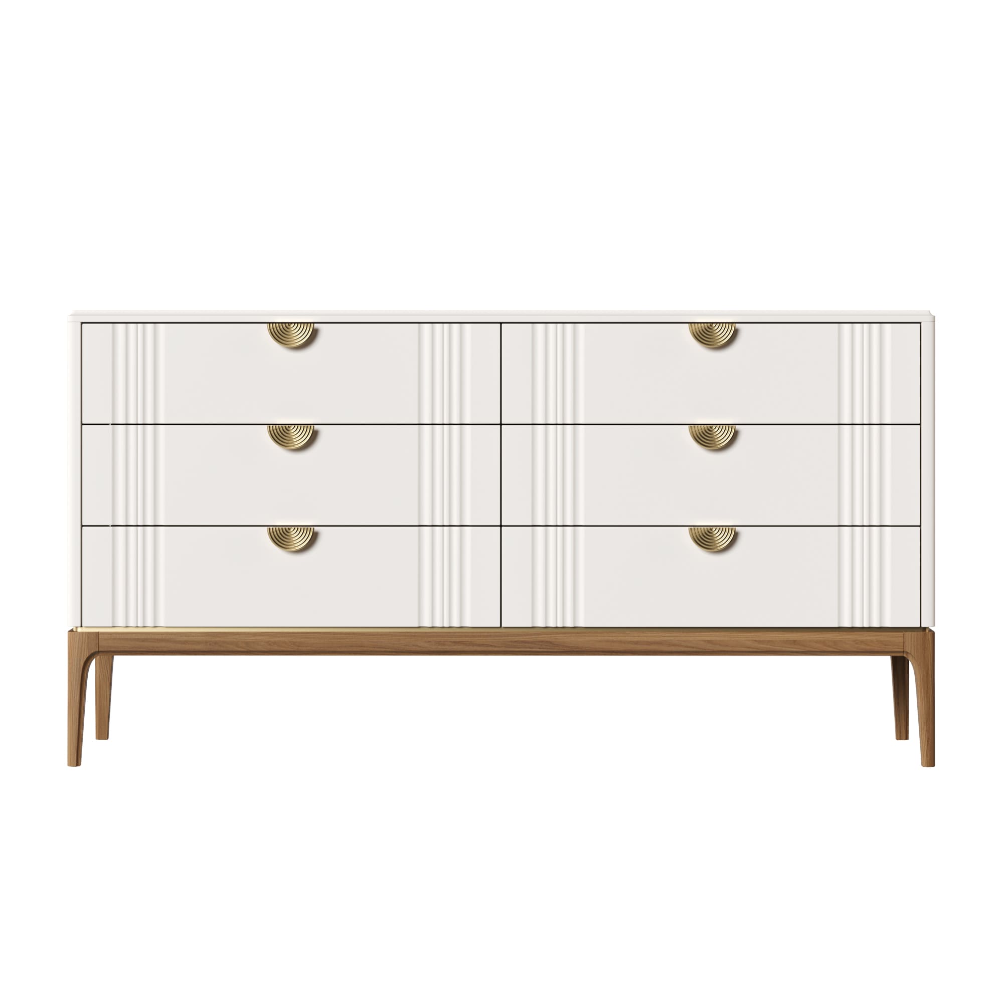 Комод Bari White, широкий, 6 ящиков, 138x48x90 см, цвет: белый (BR406W)BR406W Комод Bari White, широкий, 6 ящиков, 138x48x90 см, цвет: белый (BR406W)BR406W