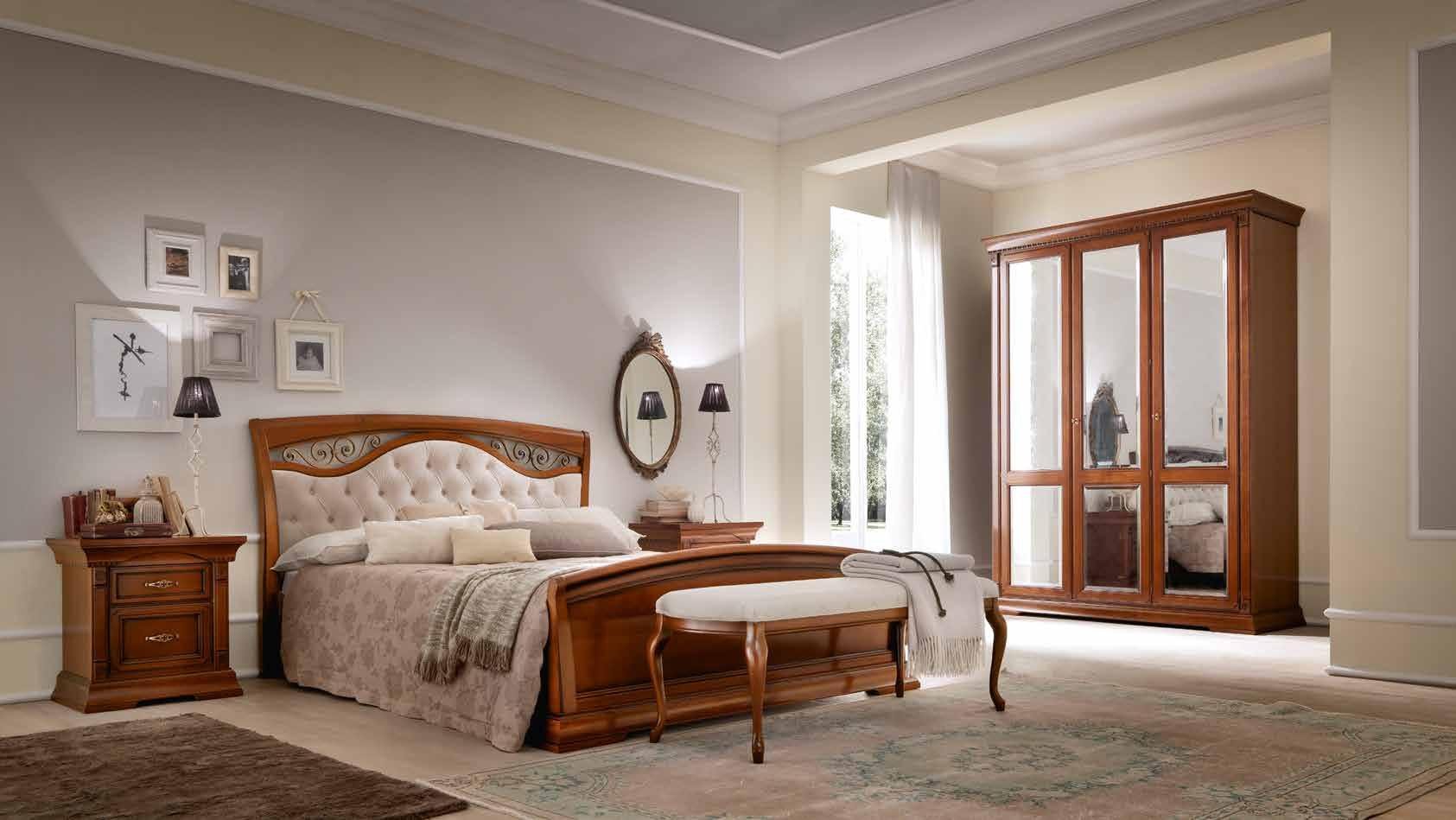 Кровать Prama Palazzo Ducale ciliegio, полуторная, с мягким изголовьем, с ковкой, цвет: вишня, 140x200 см (71CI63LT)71CI63LT