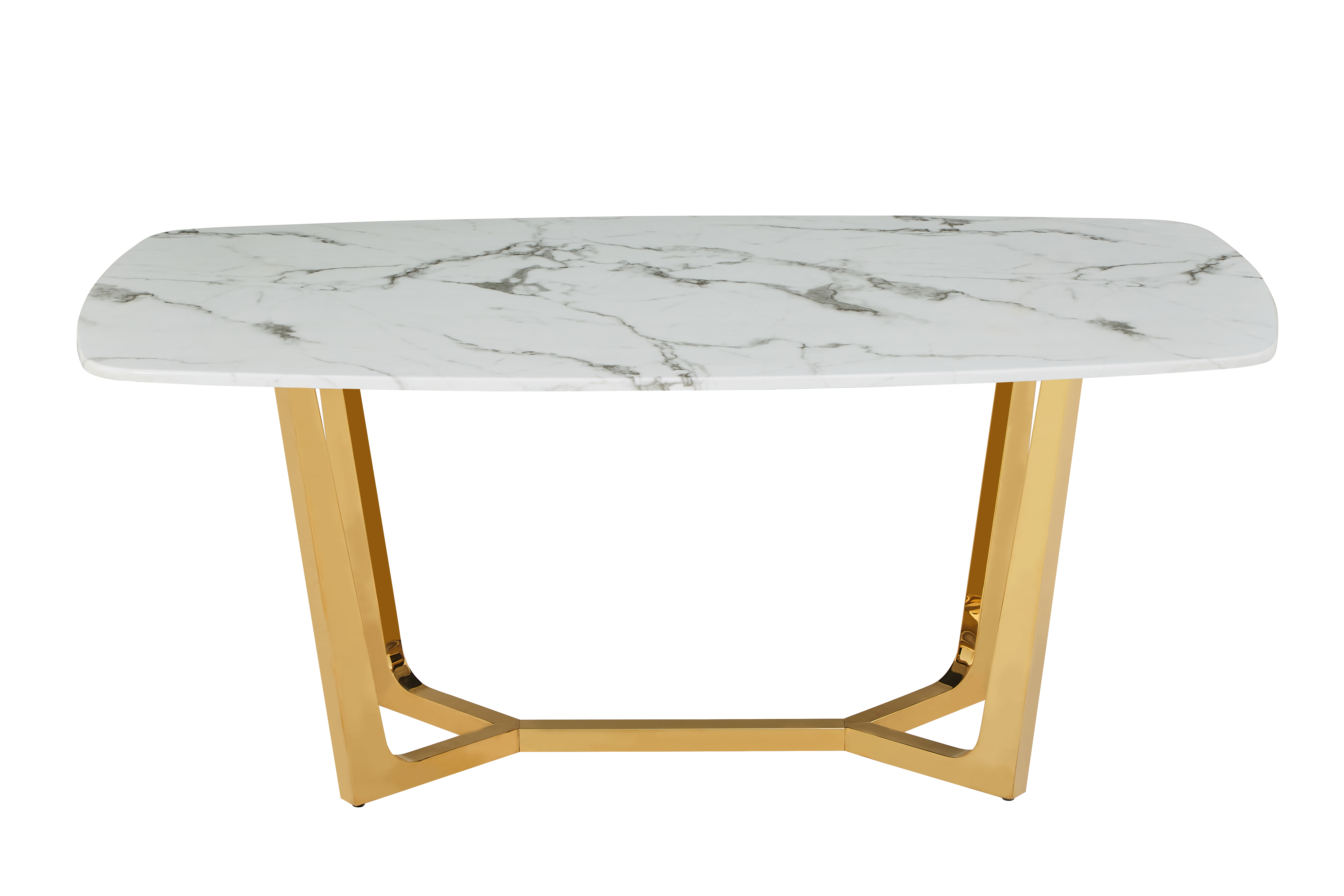 Стол обеденный IST-CASA Ланс Мат DT-2852L, размер 180х90х75 см, цвет: белый мрамор|матовое золото (DT-2852L.3casa)DT-2852L.3casa Стол обеденный IST-CASA Ланс Мат DT-2852L, размер 180х90х75 см, цвет: белый мрамор|матовое золото (DT-2852L.3casa)DT-2852L.3casa