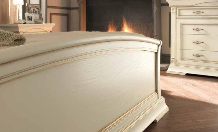 Кровать Prama Palazzo Ducale laccato, двуспальная, с резным изголовьем и изножьем, цвет: белый с золотом, 180x200 см (71BO05LT)71BO05LT