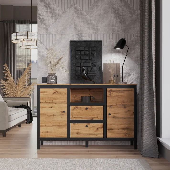 Комод БРВ Лофт (Loft), цвет дуб вотан, 150х39х99 см (KOM2D2S/150)KOM2D2S/150