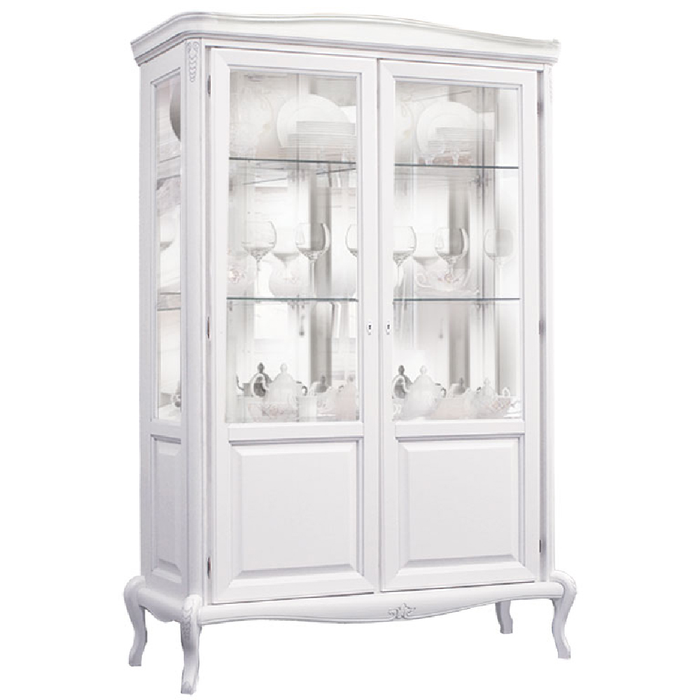 Витрина Молодечномебель Мокко, 137x44x212 см, цвет: альба + СП (ММ-306-02)ММ-306-02