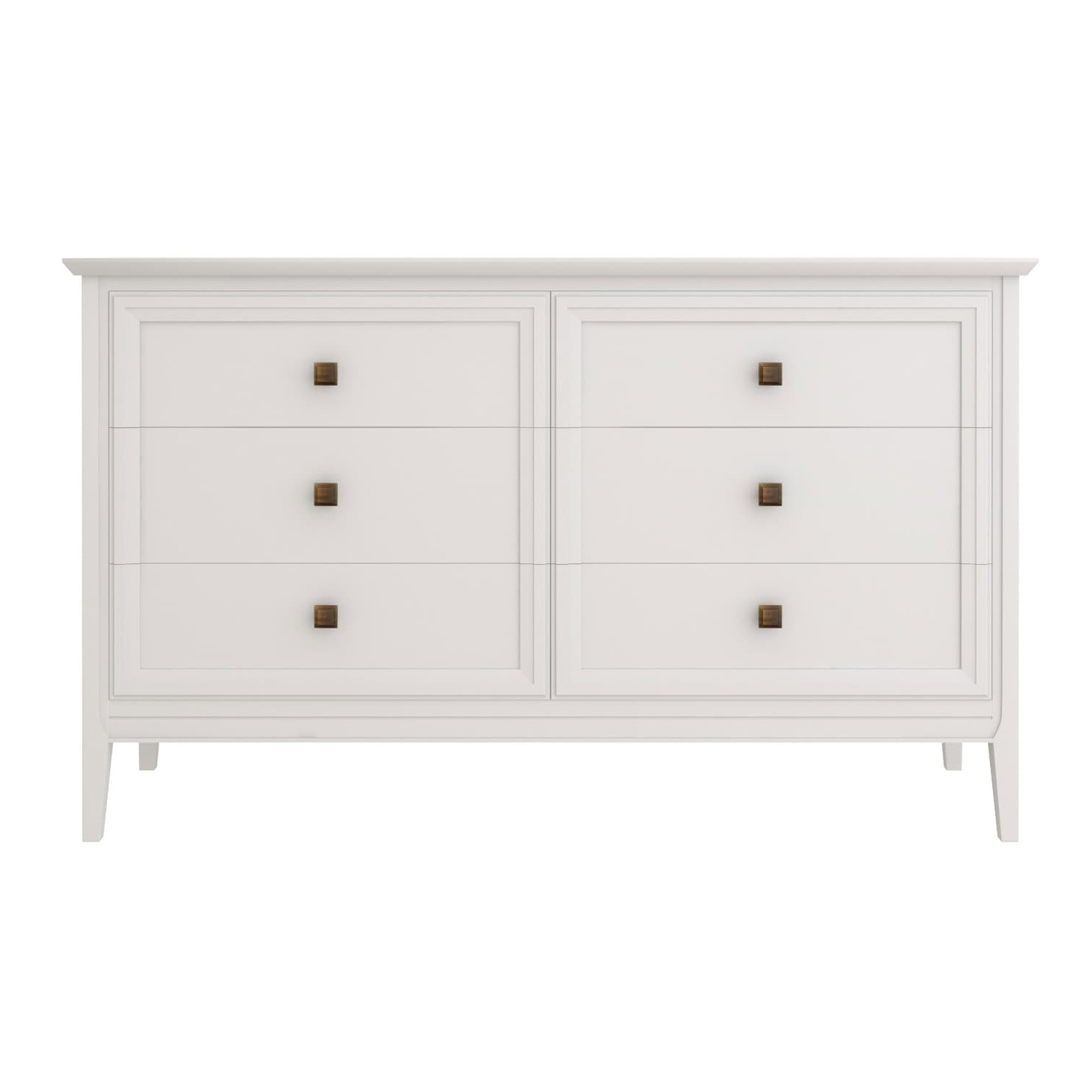 Комод Tesoro White, широкий, 6 ящиков, 138x48x90 см, цвет: белый (T406W)T406W
