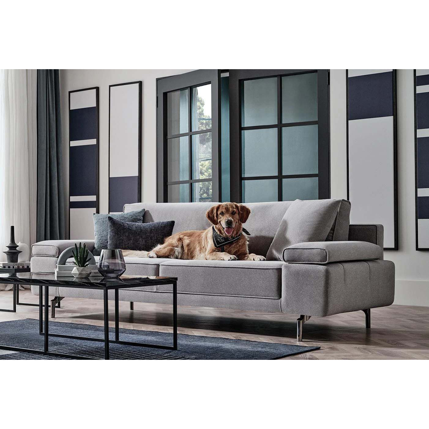 Диван Enza Home Petra, двухместный, размер 222х96х80 см Диван Enza Home Petra, двухместный, размер 222х96х80 см