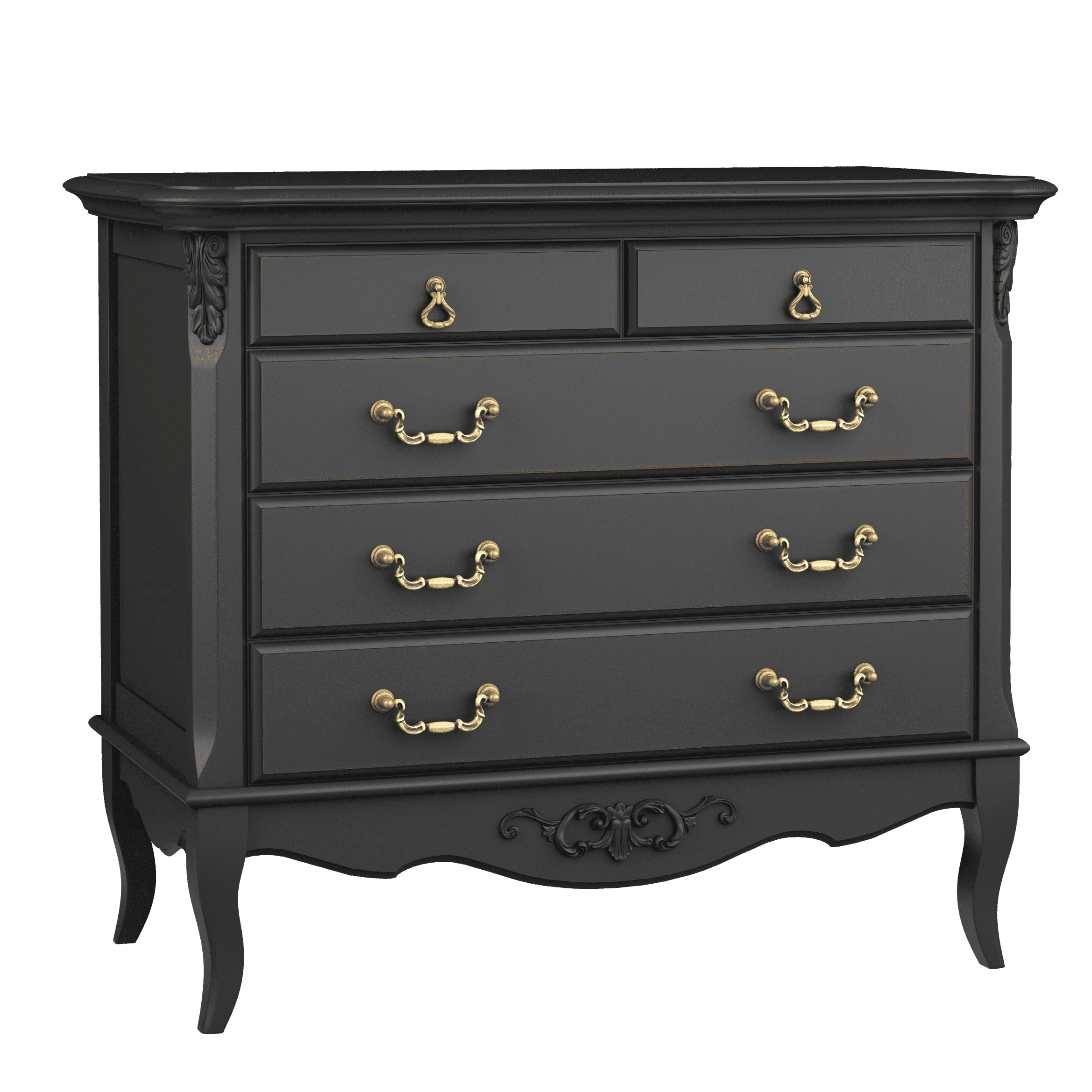 Комод Aletan Provence, 5 ящиков, цвет: черный, размер 95х51х84 см (B405BL)B405BL Комод Aletan Provence, 5 ящиков, цвет: черный, размер 95х51х84 см (B405BL)B405BL