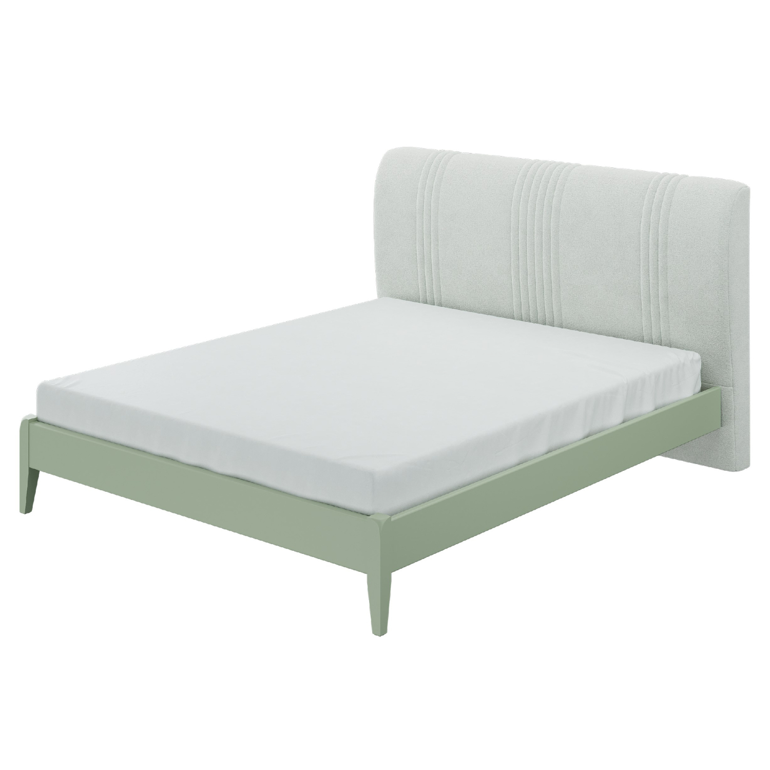 Кровать Bravo Джали, двуспальная, 160х200 см, спинка: зимняя мята/линия, каркас: зелёный самшит