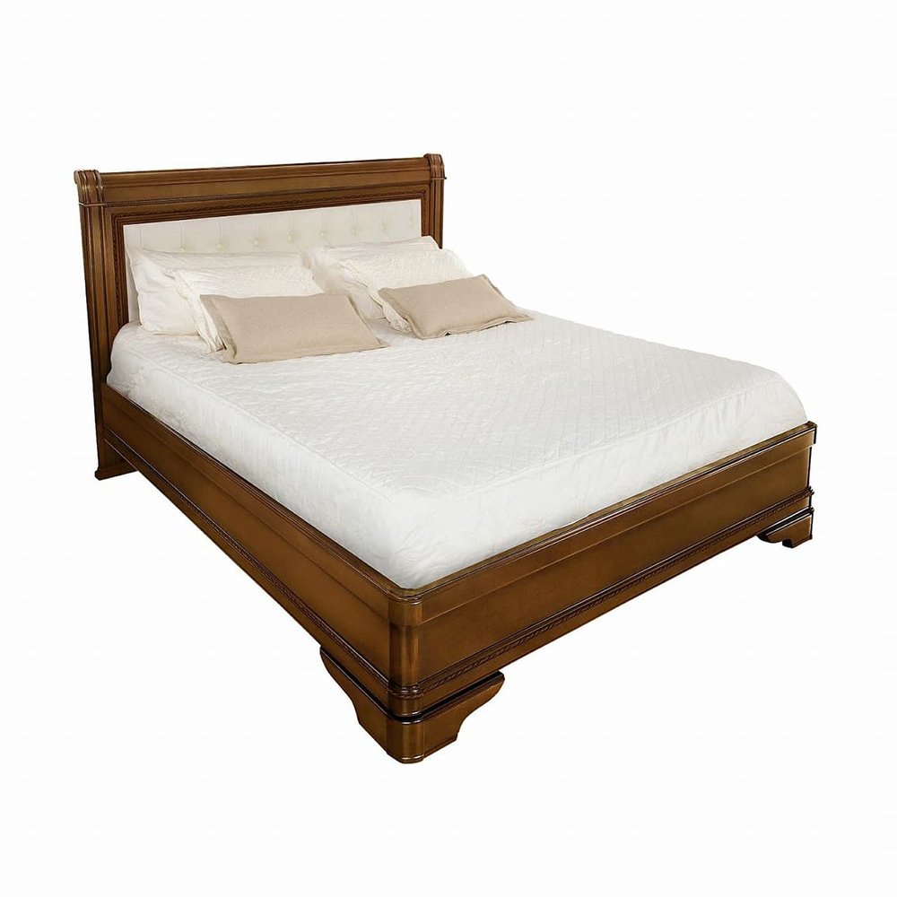Кровать Timber Палермо, с мягким изголовьем, 160х200, цвет орех, 176х210х114 см (Т-766/N)T-766/N