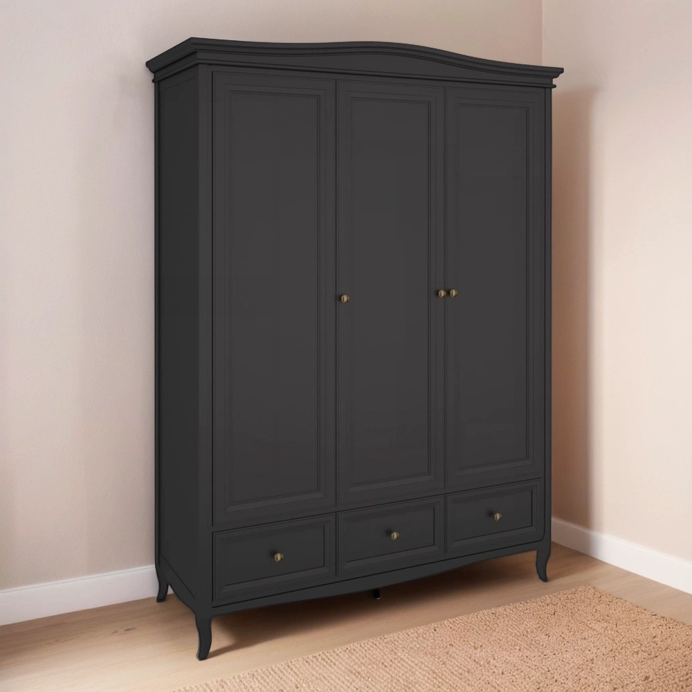 Шкаф 3-х дверный Aletan Majessa, 152х58х211 см, цвет: чёрный (M803BL )M803BL Шкаф 3-х дверный Aletan Majessa, 152х58х211 см, цвет: чёрный (M803BL )M803BL