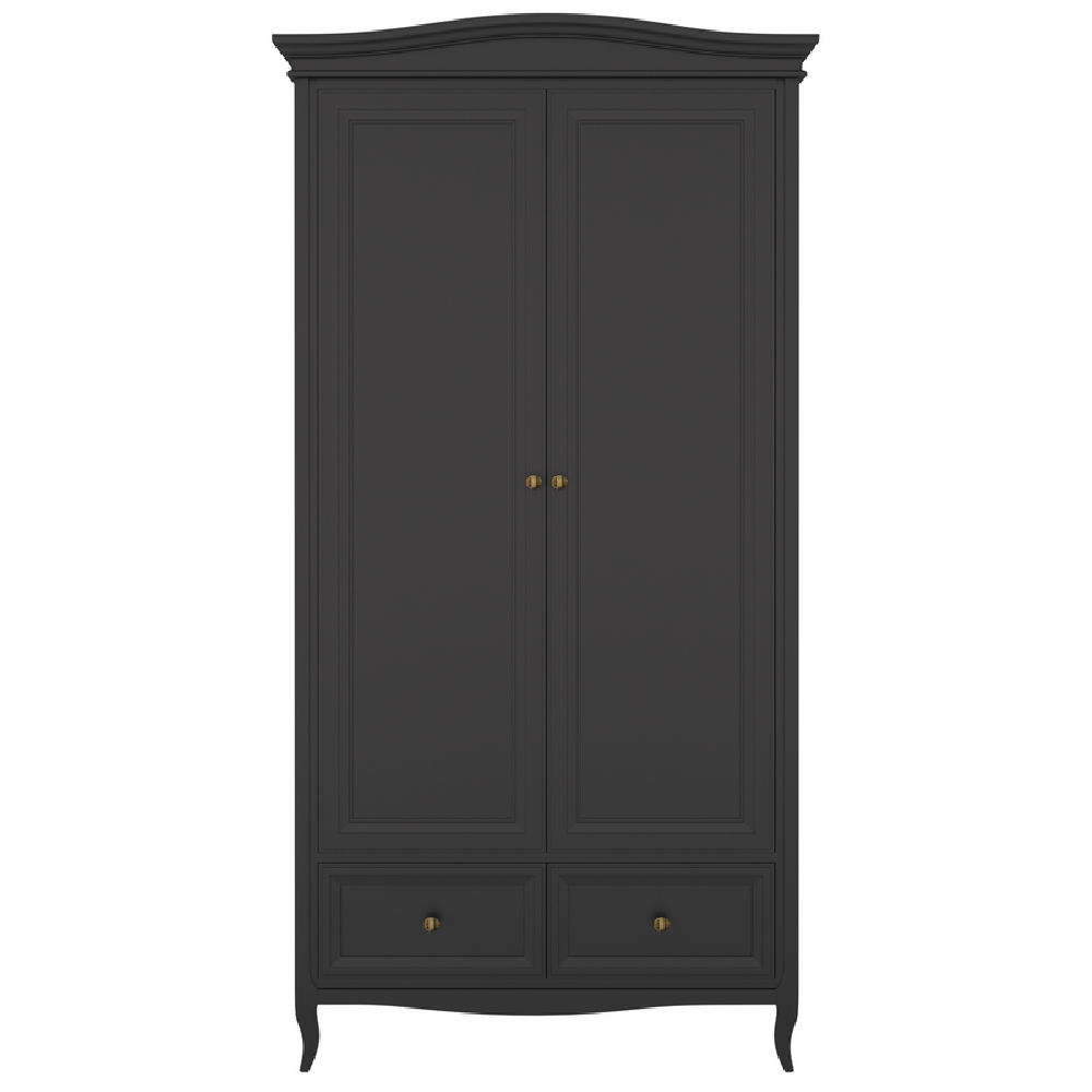 Шкаф 2-х дверный Aletan MAJESSA, 105х58х211 см, цвет: чёрный (M802BL )M802BL