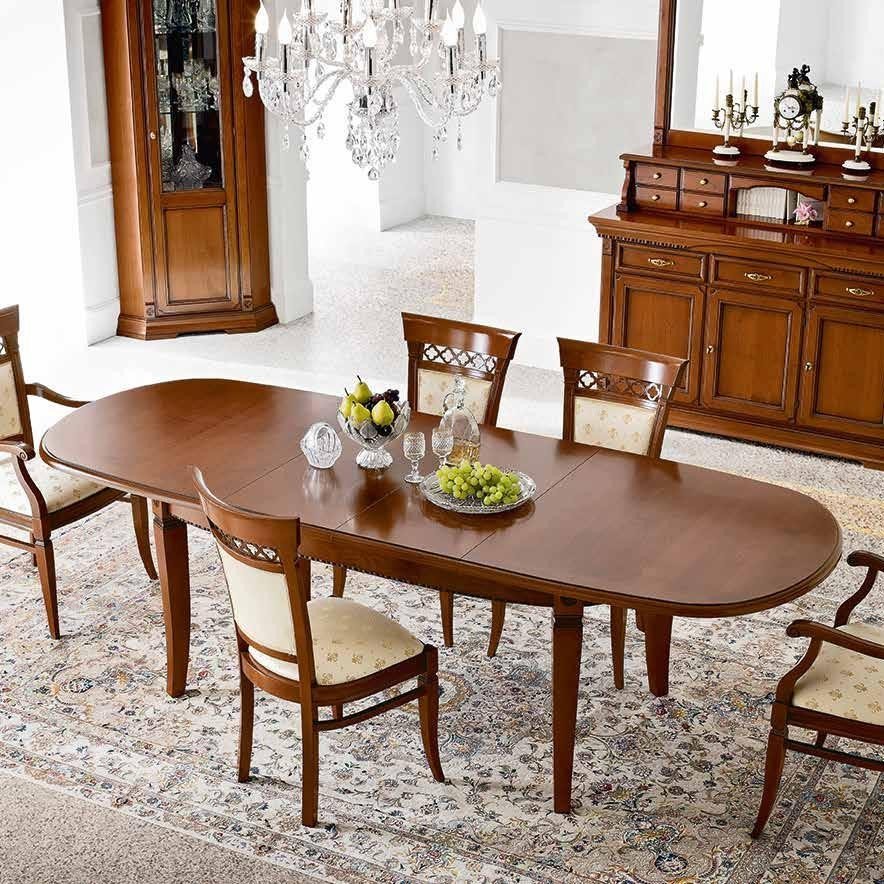 Стол обеденный Prama Palazzo Ducale ciliegio, овальный, раздвижной, цвет: вишня, 180(260)x100x76 см (71CI55)71CI55 Стол обеденный Prama Palazzo Ducale ciliegio, овальный, раздвижной, цвет: вишня, 180(260)x100x76 см (71CI55)71CI55