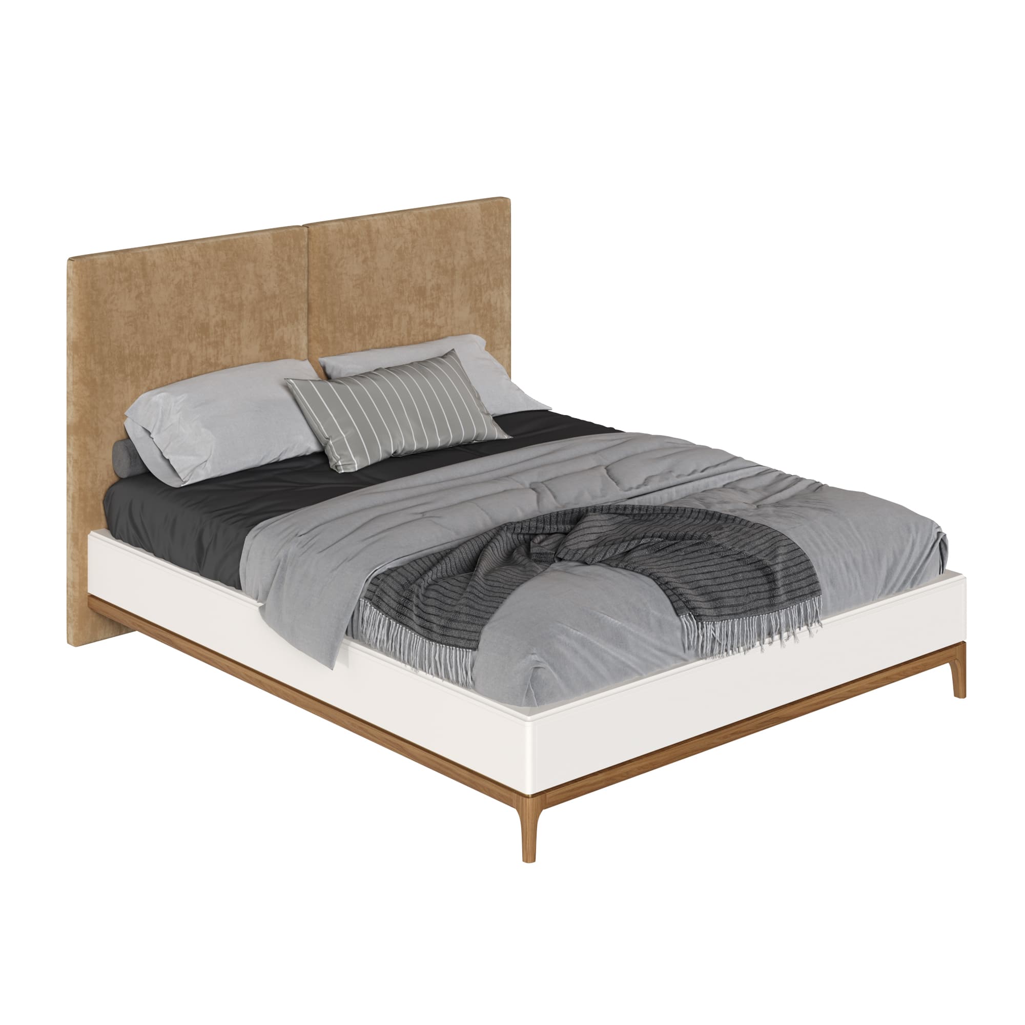 Кровать полуторная Bari White, 140x200 см, мягкая спинка, цвет: белый (BR224W)BR224W Кровать полуторная Bari White, 140x200 см, мягкая спинка, цвет: белый (BR224W)BR224W