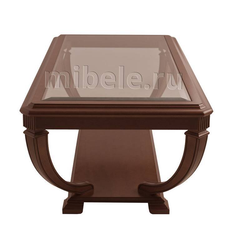 Столик журнальный Panamar Classico, прямоугольный со стеклянной столешницей, цвет: орех / черешня, 112x60х43 см (606.112.P)606.112.P