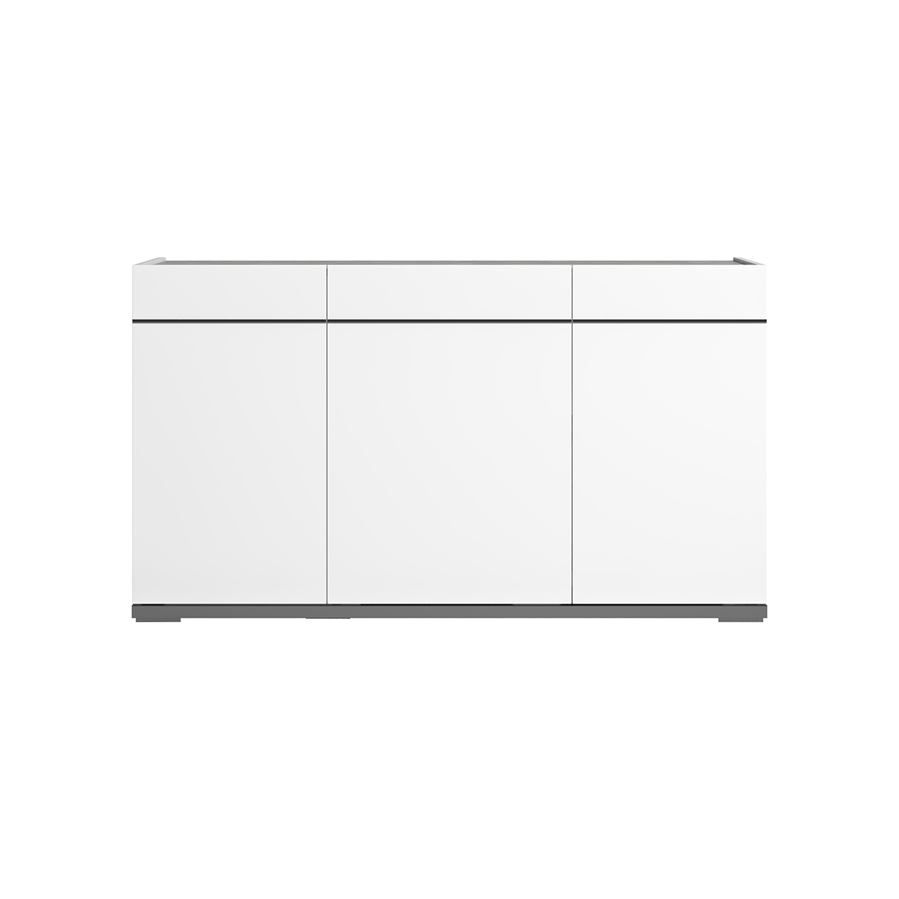 Комод-прилавок Status Mara, трёхдверный, без ручек, цвет белый, 140x50x79 см (MADWHB301)MADWHB301
