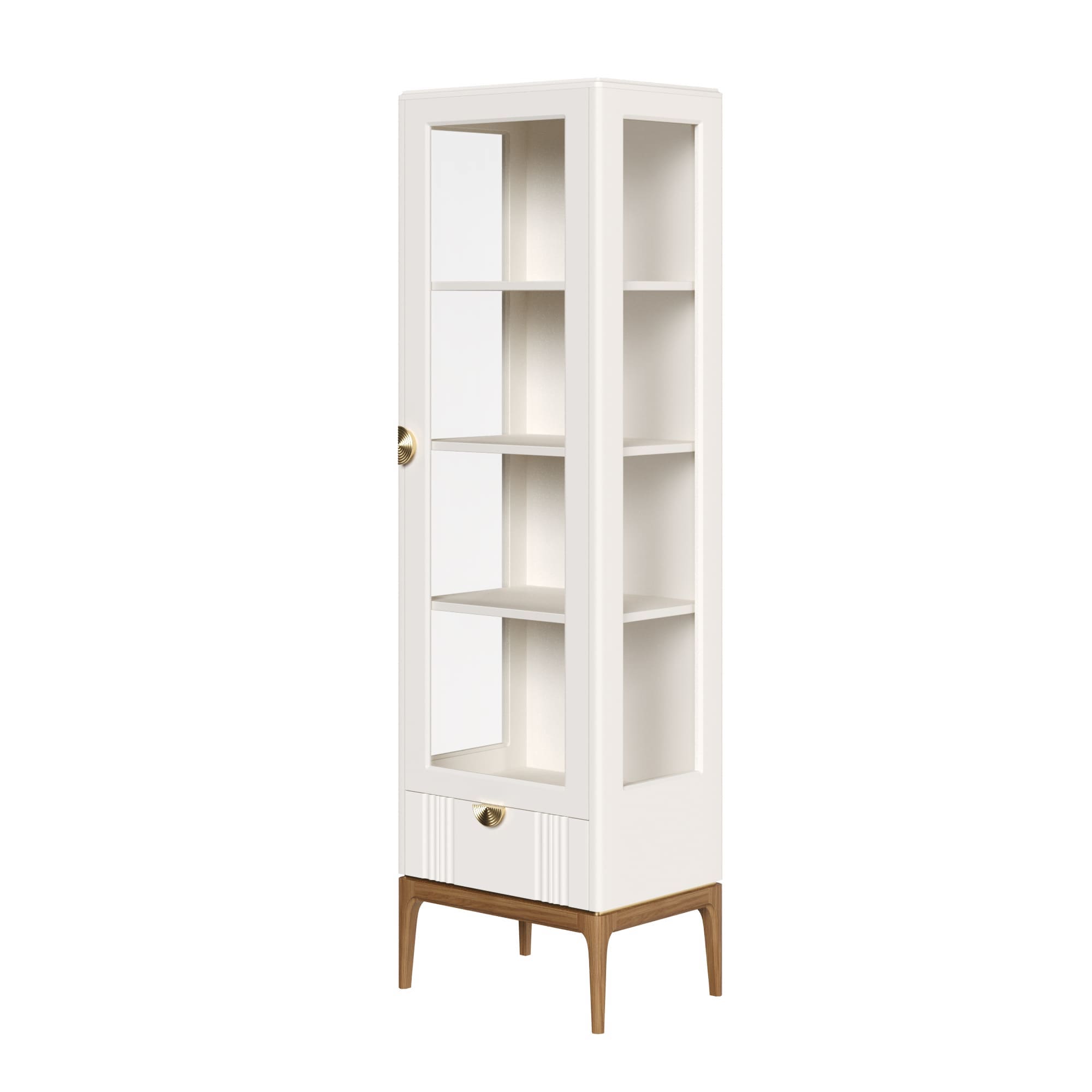 Витрина Bari White, однодверная, правая, 60х45х213 см, цвет: белый (BR601R/W)BR601R/W
