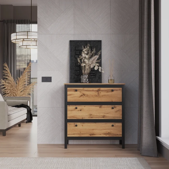 Комод БРВ Лофт (Loft), цвет дуб вотан, 920х39х99 см (KOM3S/90)KOM3S/90