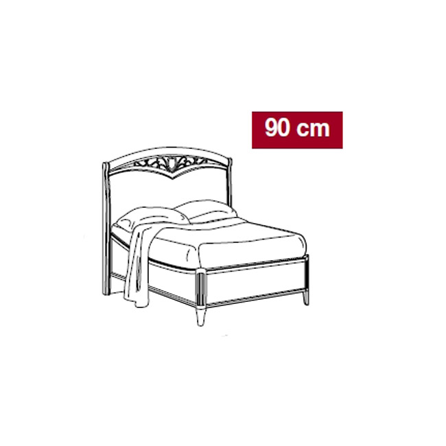 Кровать Camelgroup Nostalgia Curvo-ferro односпальная, без изножья, цвет: орех, 90x200 см (085LET.52NO)085LET.52NO