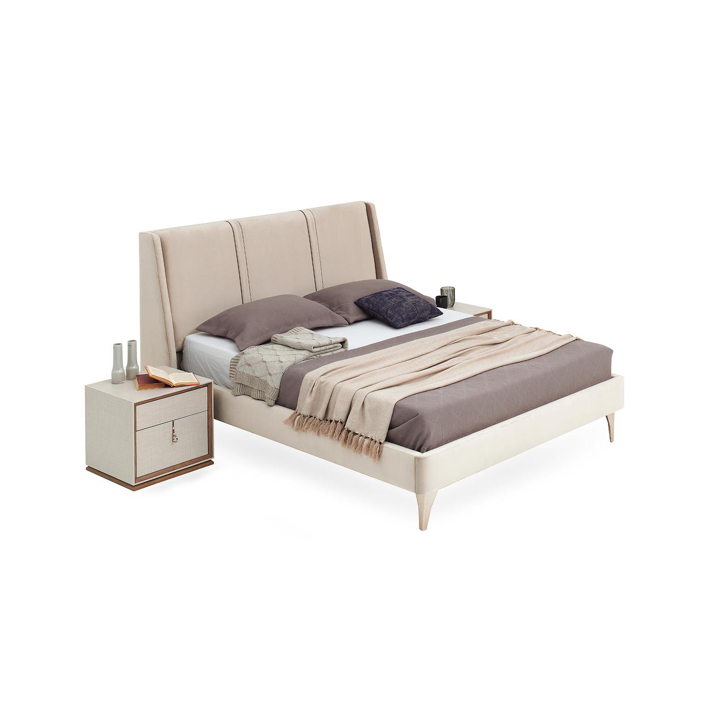 Кровать Enza Home Netha, двуспальная, 180х200 см, ткань 22102 Cream Кровать Enza Home Netha, двуспальная, 180х200 см, ткань 22102 Cream