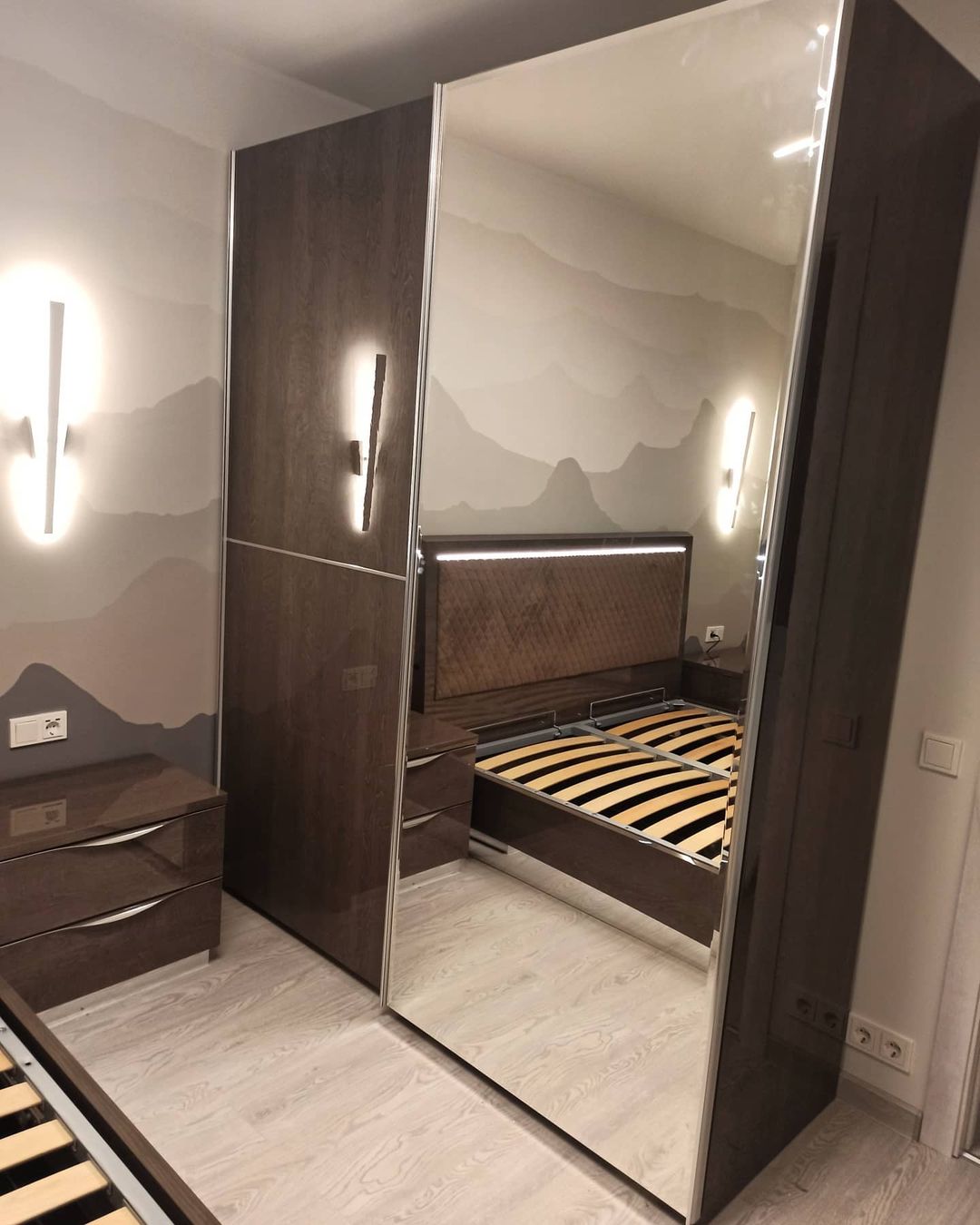 Шкаф-купе Camelgroup Platinum, 2-х дверный, с зеркалом, цвет: серебристая береза, 187x68x230 см (136ARS.08PL)136ARS.08PL