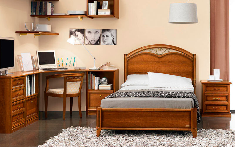 Кровать Camelgroup Nostalgia Curvo-ferro полутораспальная, без изножья, цвет: орех, 140x200 см (085LET.32NO)085LET.32NO