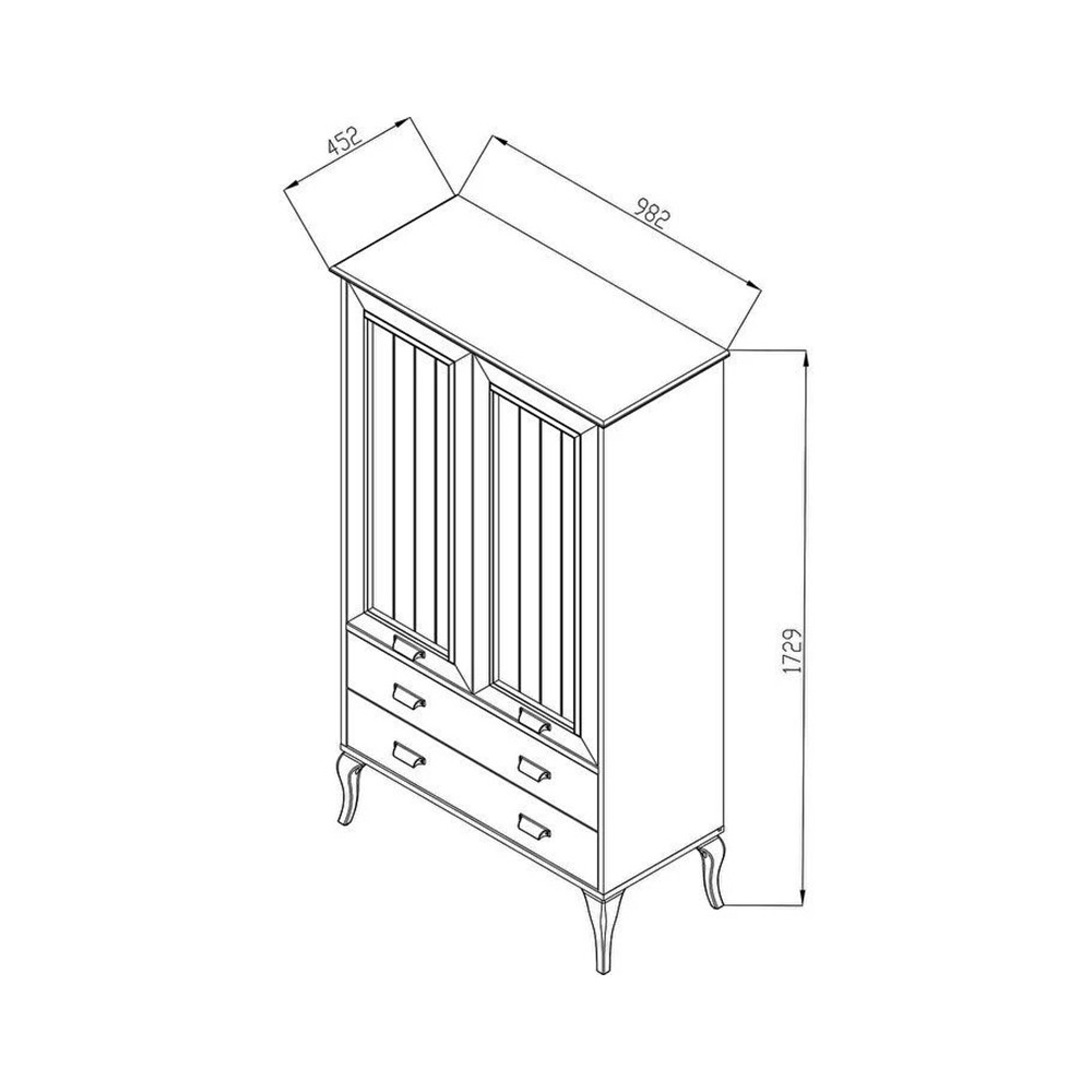 Витрина Bellona Andera 2-х дверная, размер 98x45x173 см (ANDR-13)ANDR-13 Витрина Bellona Andera 2-х дверная, размер 98x45x173 см (ANDR-13)ANDR-13