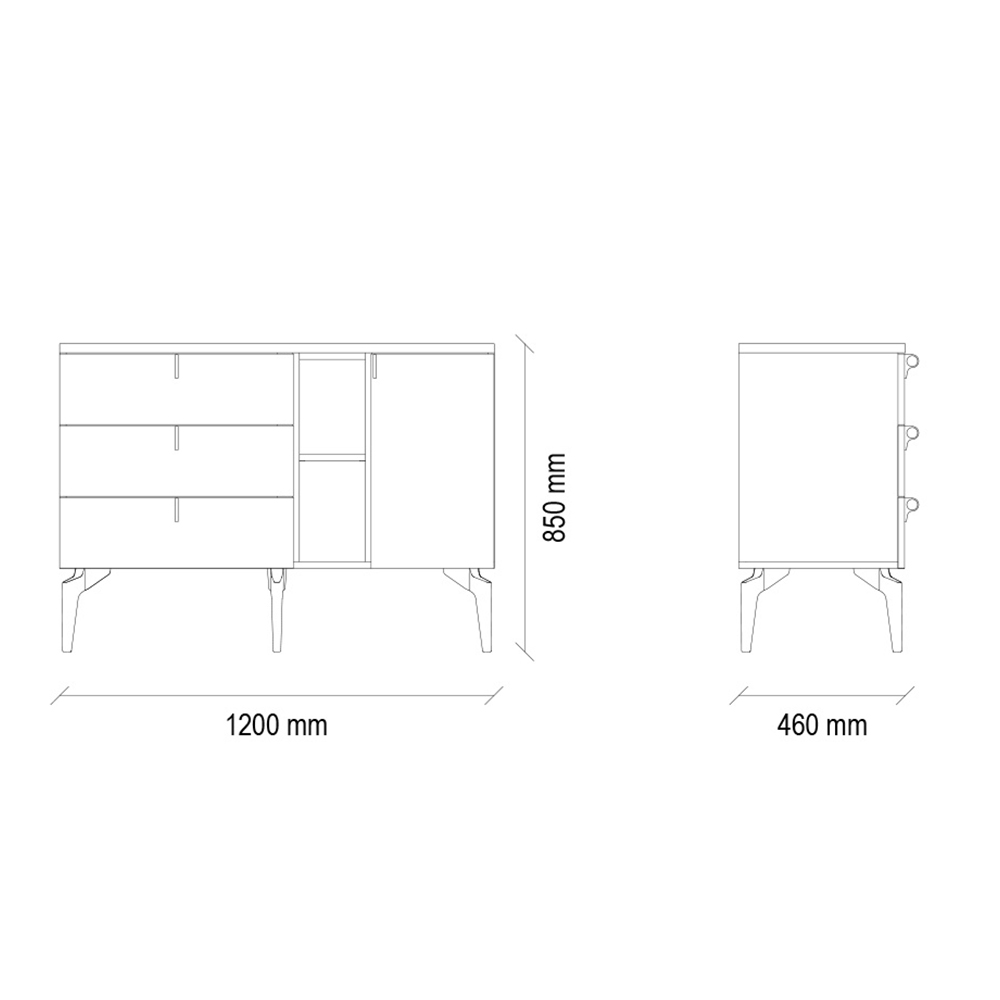 Комод Enza Home Cordell, размер 120х46х85 см55555000000829 Комод Enza Home Cordell, размер 120х46х85 см55555000000829
