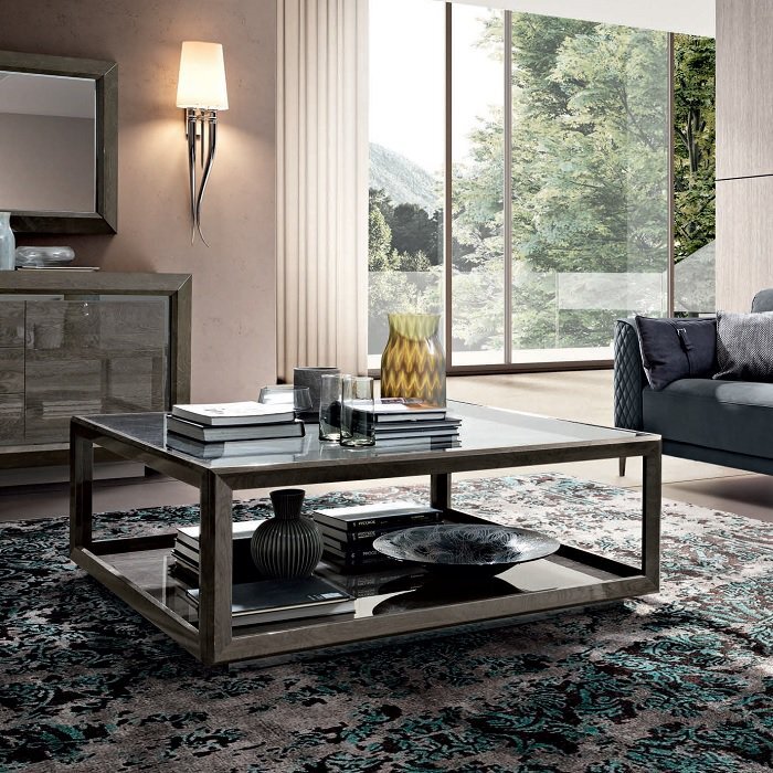 Столик кофейный Maxi Camelgroup Elite silver, цвет: серебристая береза, 120x120x45 см (155TAV.06PL)155TAV.06PL