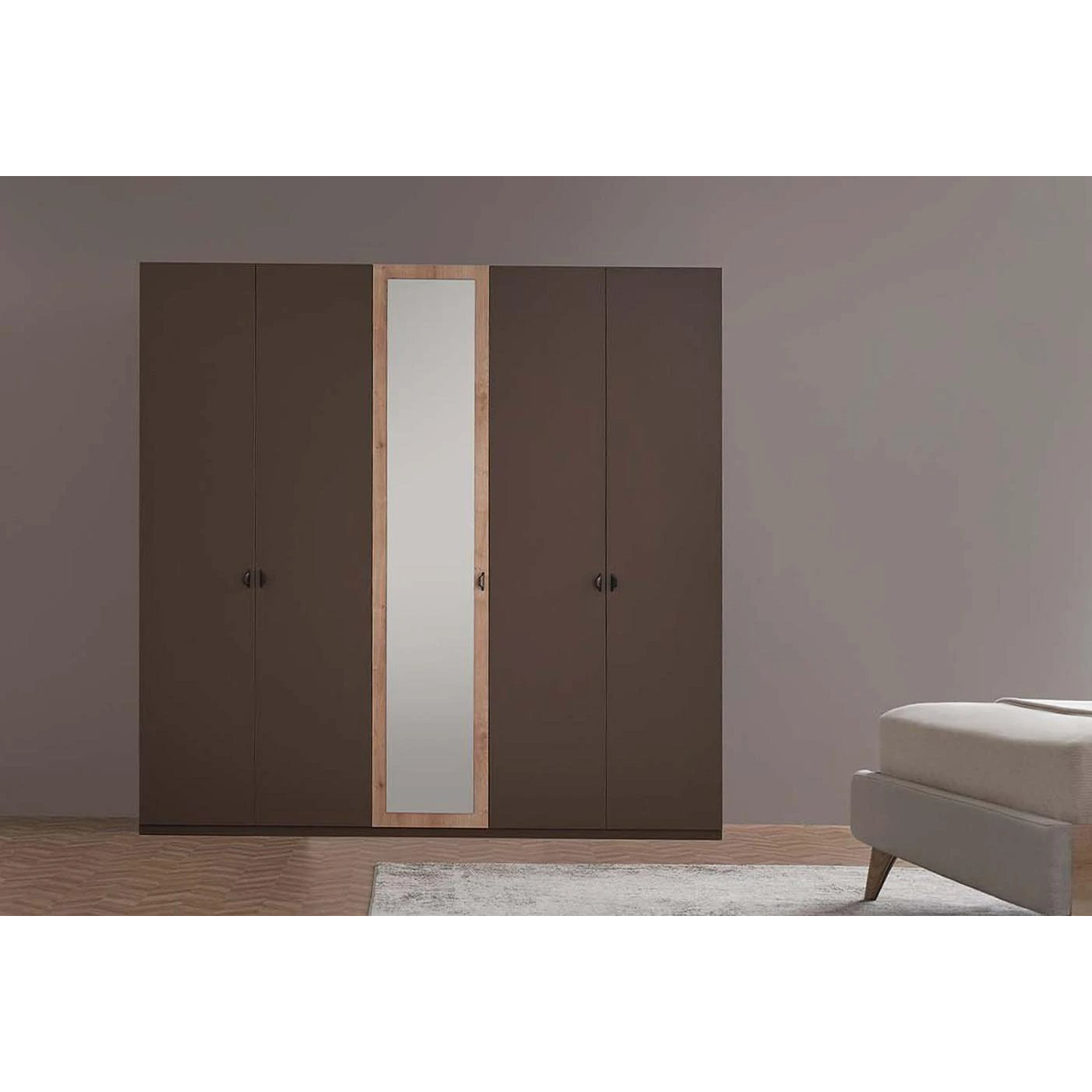 Шкаф платяной Enza Home Polka, 5 дверный, размер 226х61х222 см (EH30659)EH30659