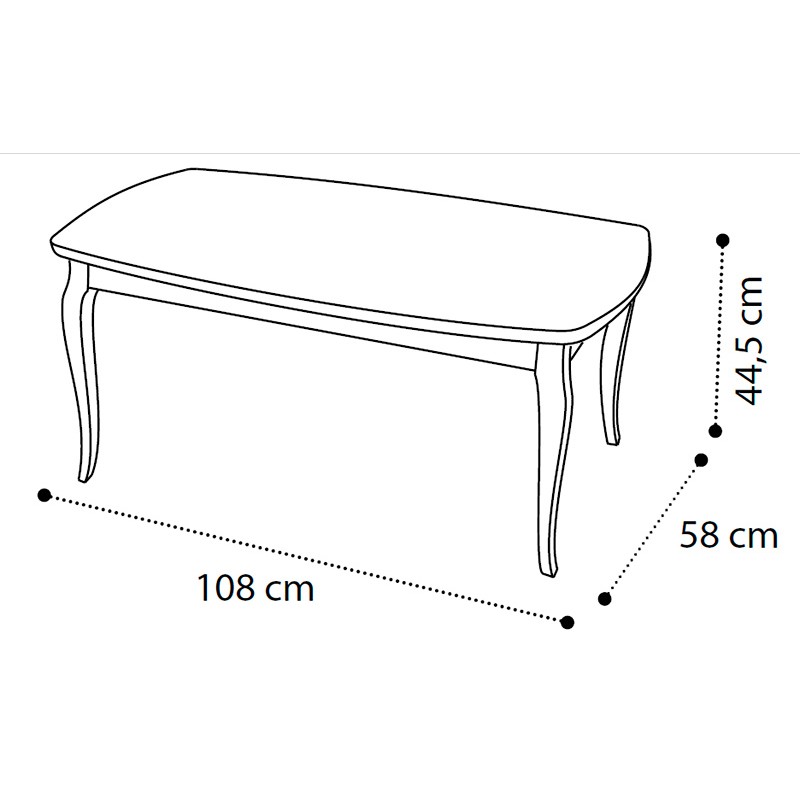 Столик кофейный Giotto day, прямоугольный, цвет: белый антик, 108x58x45 см (161TAV.03BA)161TAV.03BA