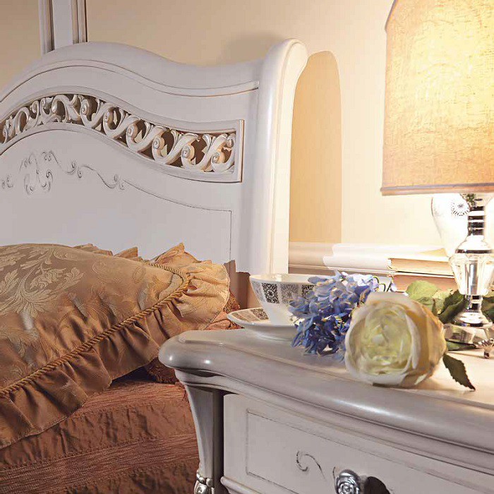 Кровать Casa+39 Prestige laccato, двуспальная, цвет: белый, 180x200 см (301)301